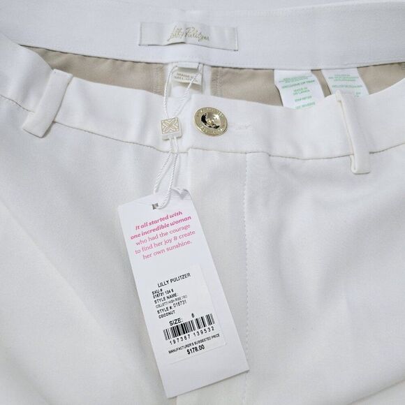 Lilly Pulitzer - Size 6 - Colletti High Rise Wide Leg Trouser Pant Coconut White - Picture 5 of 9